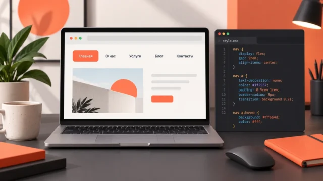 Как сверстать простое горизонтальное меню на CSS